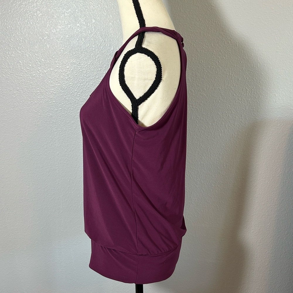 White House Black Market Plum Keyhole Halter Tank Top - Picture 5 of 9